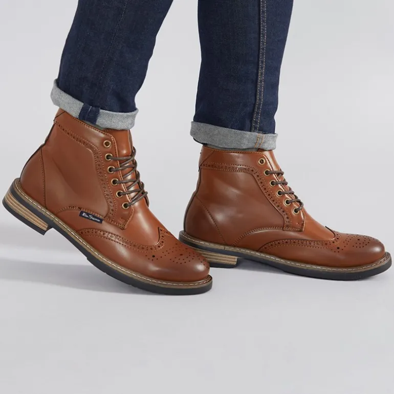 Herresko Templeton Brogue Støvler Brun Poleret