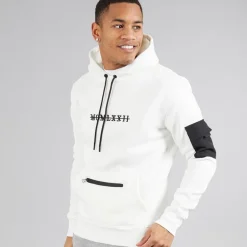 Hættetrøje i cremefarvet til herre