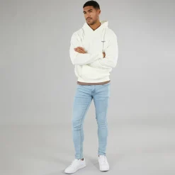 Hættetrøje i Ecru til herre