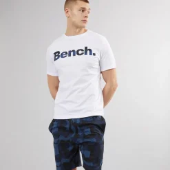 Hvid/​Geometrisk camouflage Loungewear sæt til Herre med Mowie T-shirt og shorts