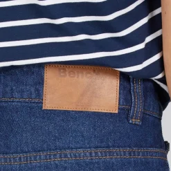 Jeans med vid ben kvinder Mørkeblå