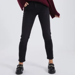 Jeans til kvinder Nunna MW Slim Fit Mørkegrå Denim