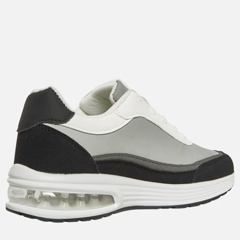 Junior Drenge Suede Blok Træningssko Hvid/Sort