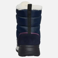Junior Piger Trekkyup Dobbelt Rem Pelsforet Støvler Marineblå/​Lilla