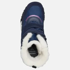 Junior Piger Trekkyup Dobbelt Rem Pelsforet Støvler Marineblå/​Lilla