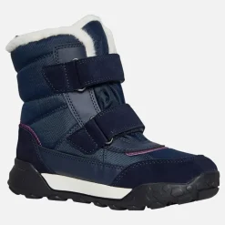 Junior Piger Trekkyup Dobbelt Rem Pelsforet Støvler Marineblå/​Lilla
