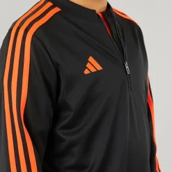 Junior Tiro 23 Club 1/4 Zip Træningstop Sort/Signal Orange