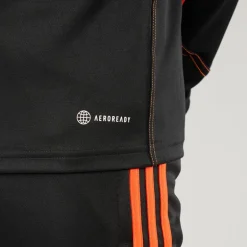 Junior Tiro 23 Club 1/4 Zip Træningstop Sort/Signal Orange