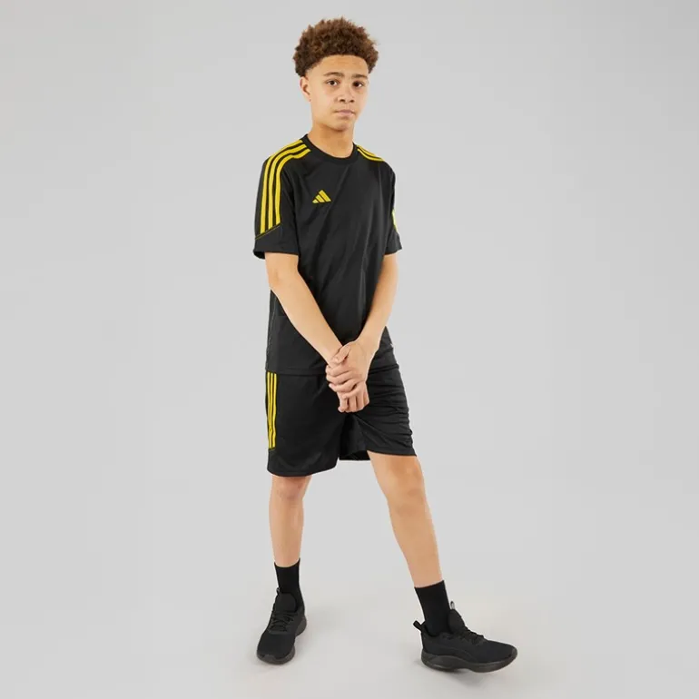 Junior Tiro 23 Club Shorts Sort/Bright Yellow