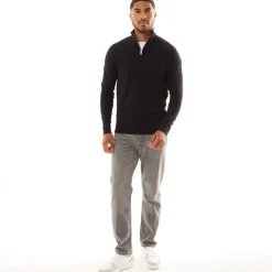 Mænd Emil Strik 1/​2 Lynlås Trøje Sort