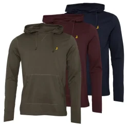 Mænd Huffle Hoodie Blå/​Khaki/​Burgunder