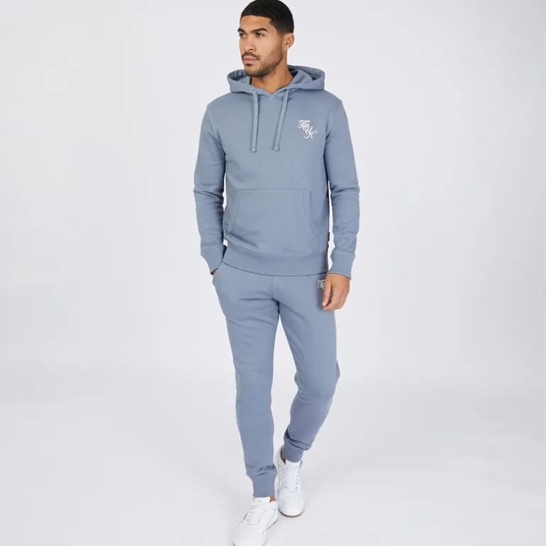 Mænd Script Træningstøj Lyseblå Melange/Hvid