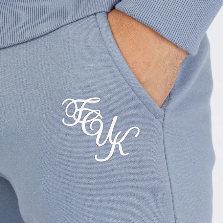 Mænd Script Træningstøj Lyseblå Melange/Hvid