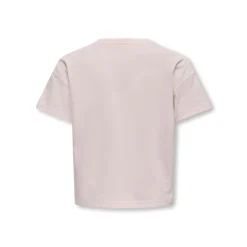 Piger Abelone Word Top Box T-Shirt Mauve Chalk Kisses