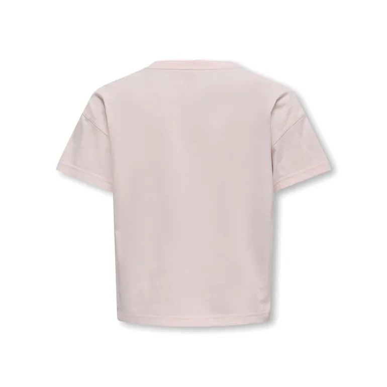 Piger Abelone Word Top Box T-Shirt Mauve Chalk Kisses