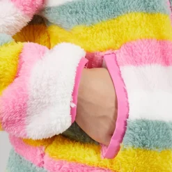 Piger Fantastisk Stribet Fuld Lynlås Fleece Bleg Rosa Stribe