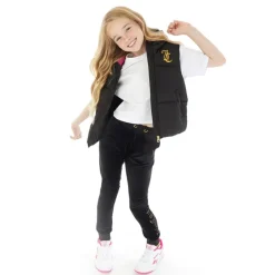 Piger Korte Bred Baffel Veste Sort