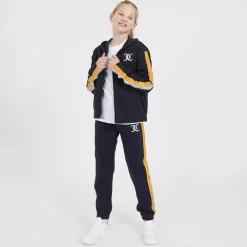 Piger Pigetrøje med Glimmerstriber og Lynlås Træningssæt Nattehimmel