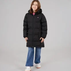 Piger Tiffy Vandtæt Lang Polstret Hættejakke Sort