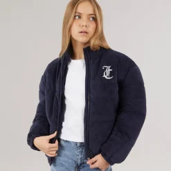 Piger Velour Hættetrøje Pufferjakke Nattehimmel