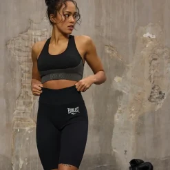 Shorts i Ribstof til Kvinder Sort