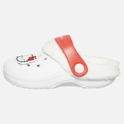 Små Piger Forede Træsko Hvid /​ Rød