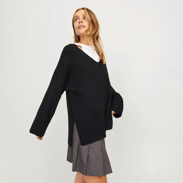 Sort Lucca V-hals Trøje Sort