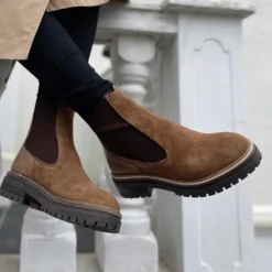 Suede støvler til kvinder Efterår 21 112 Cognac