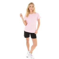 T-shirt Velmina Pink Stripe til kvinder