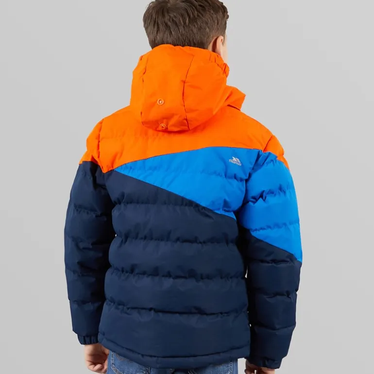 Vandtæt Paddet Jakke med Hætte til Junior Drenge Blå/Rød/Blå