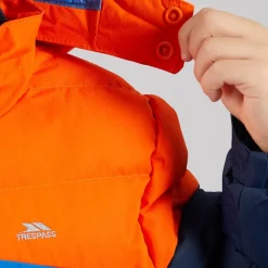 Vandtæt Paddet Jakke med Hætte til Junior Drenge Blå/Rød/Blå