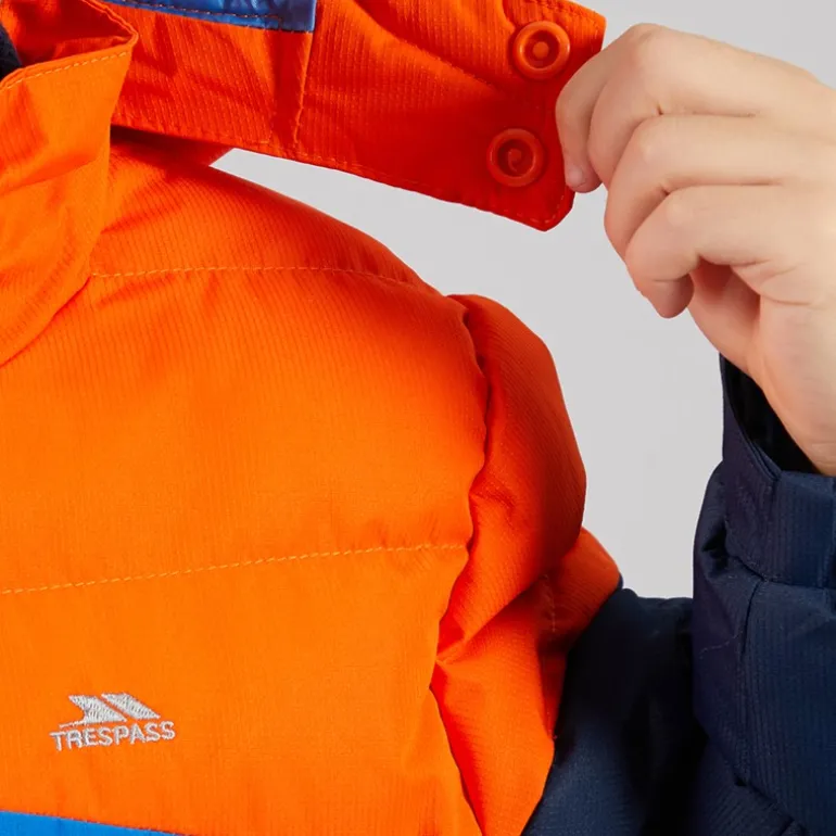 Vandtæt Paddet Jakke med Hætte til Junior Drenge Blå/Rød/Blå