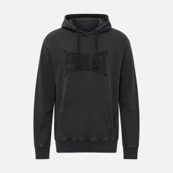 Vasket broderet hoodie sort skønhed